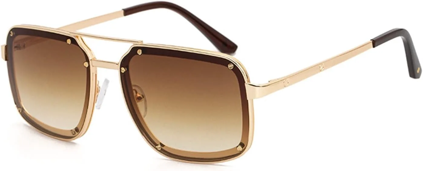 

Квадратные ретро-солнцезащитные очки 2026 года для мужчин и женщин, для отдыха на природе, пляжа и других мероприятий (Цвет: E, Размер: Средний) MTZJH, One Color