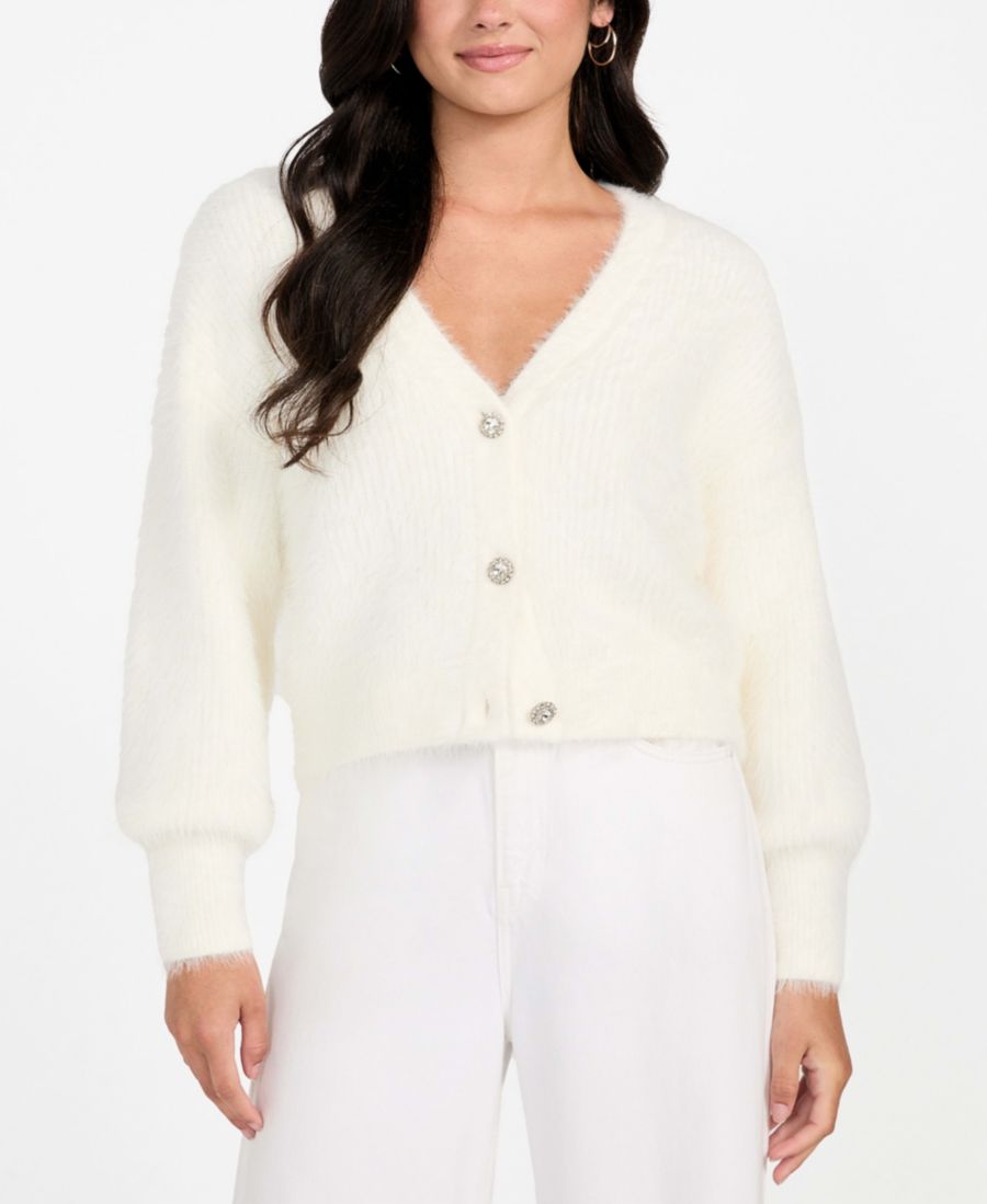 

Женский кардиган Keyla с пуговицами, украшенными стразами GUESS, Cream White
