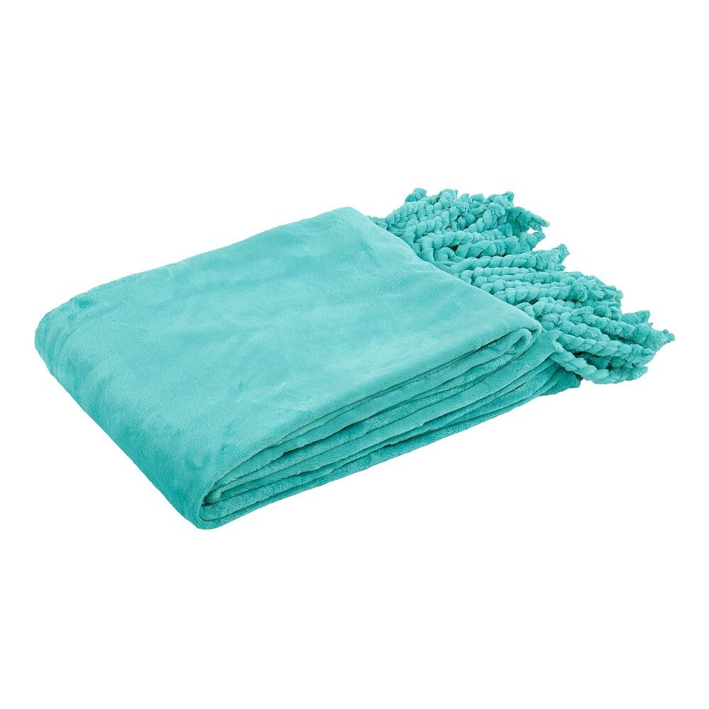 

Плетеное одеяло с бахромой HOME SOFT THINGS, цвет Baltic Blue