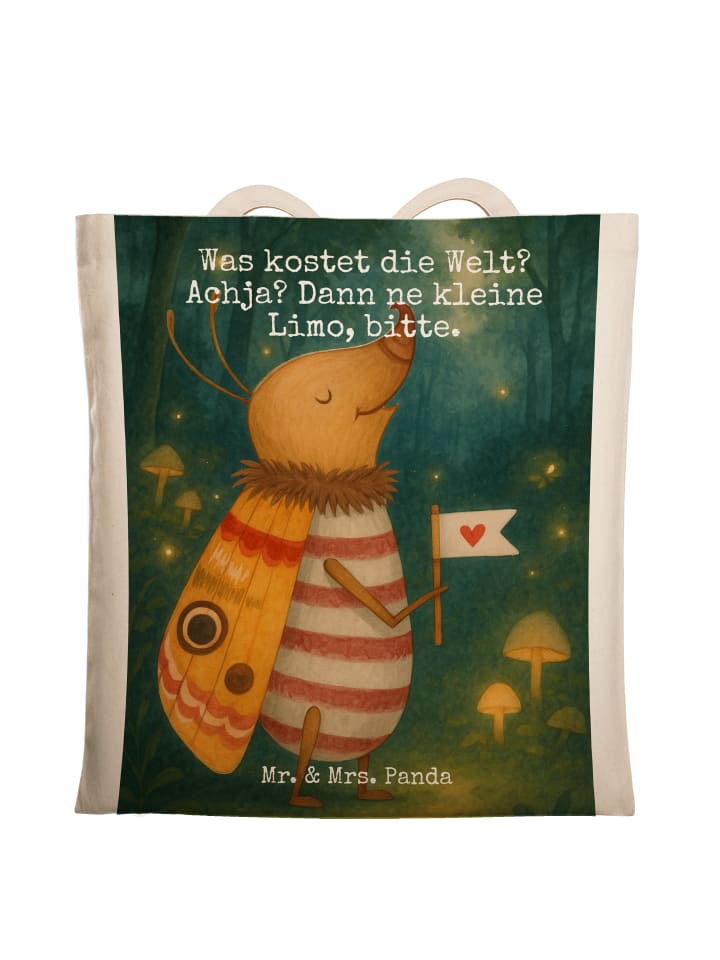 

Mr. & Mrs. Panda Сумка-шоппер с изображением флага с изображением мотылька и надписью белого цвета