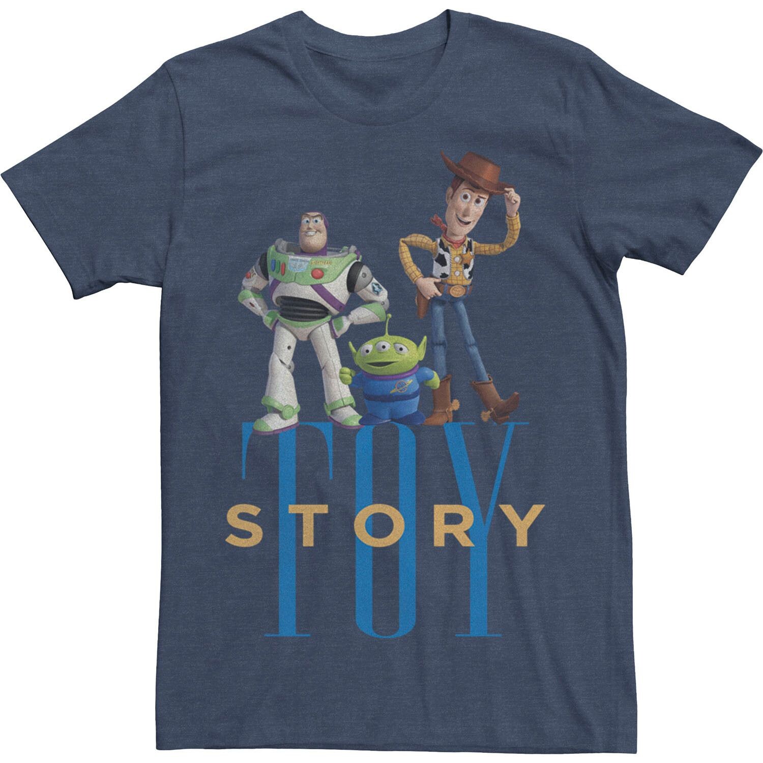 

Мужская футболка с простой надписью Disney/Pixar «История игрушек Вуди Базз Чужой» Licensed Character