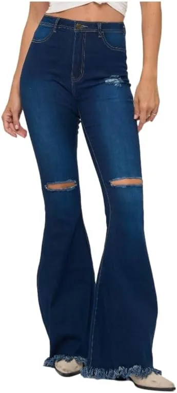 

LOVER BRAND FASHION Женские джинсы с высокой талией, потертые клеш