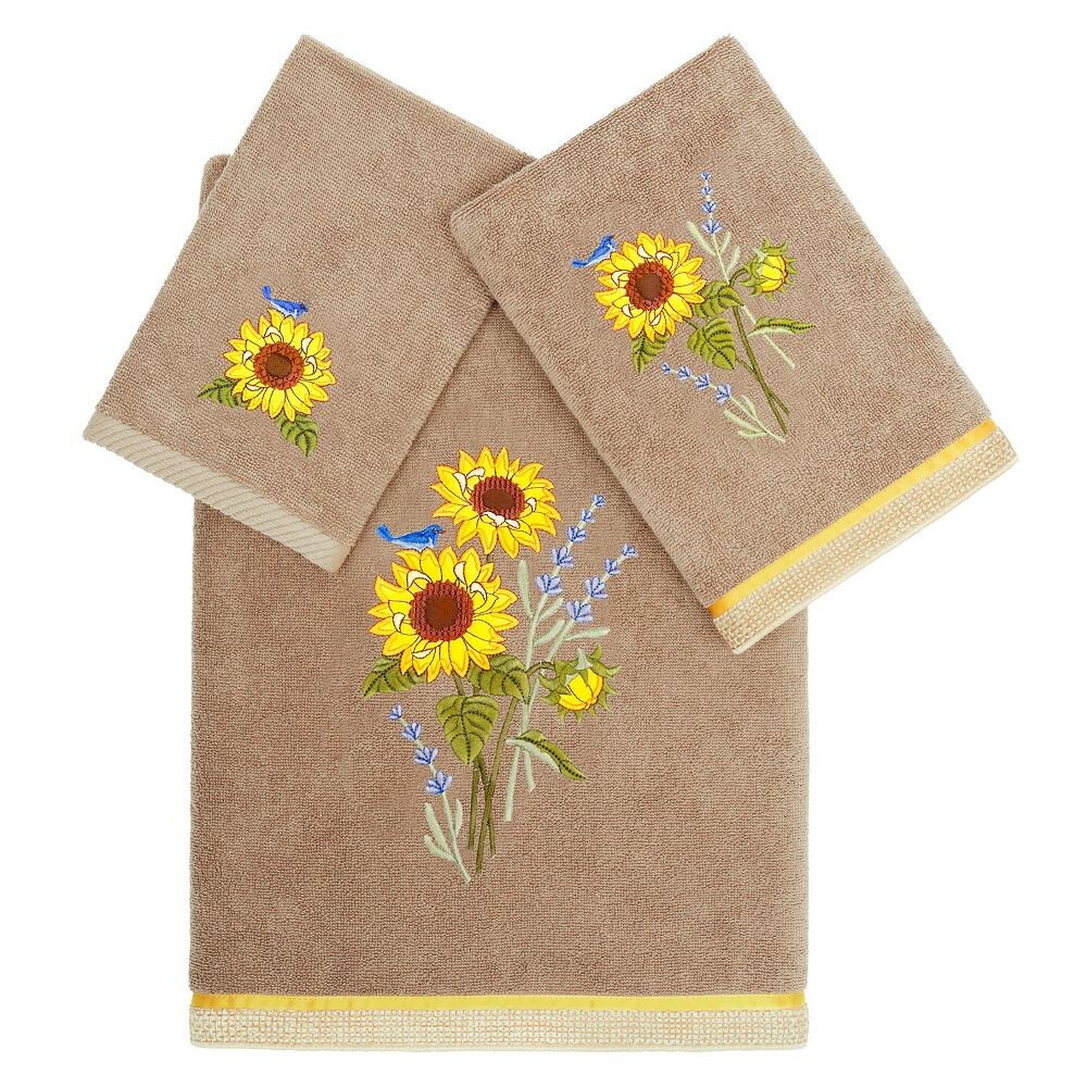 

Linum Home Textiles Турецкий хлопок Girasol Набор украшенных полотенец из 3 предметов, цвет Cocoa