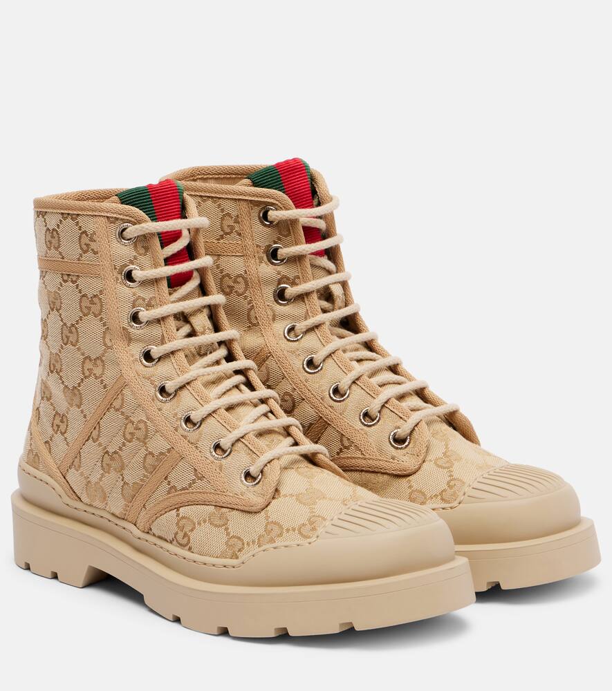 Ботинки GG Canvas combat Gucci, New Sand/N.S/Vrv