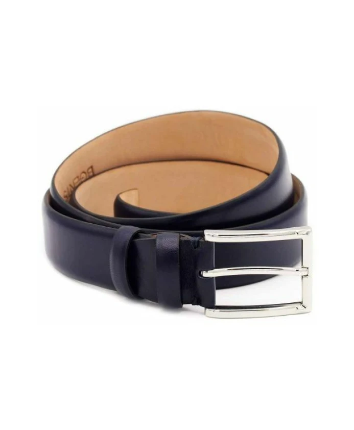 

Ремень из гладкой кожи с декоративной строчкой. Bgents, синий