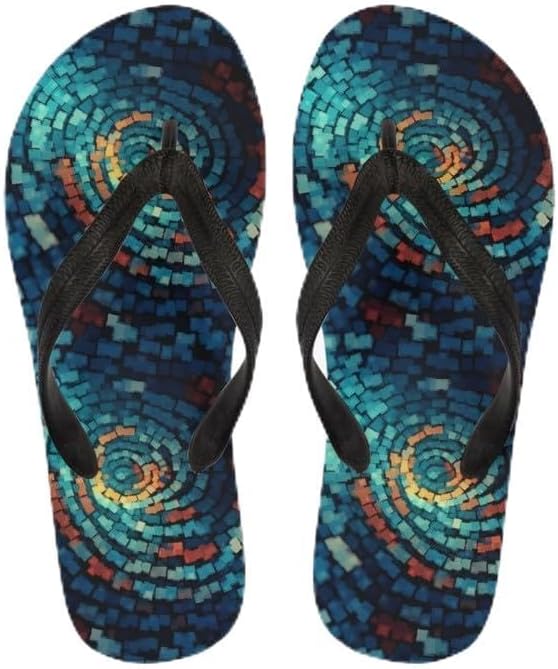 

Женские шлепанцы Semiouray с эффектом тай-дай, классические мужские вьетнамки Galaxy, этнические мягкие удобные унисекс шлепанцы для ванной, Multi-colour Spiral Geometry