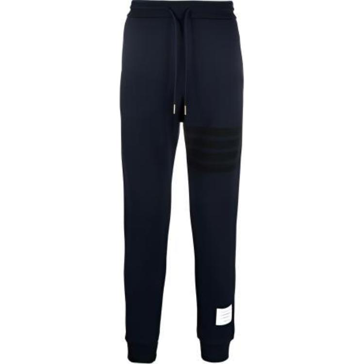 

THOM BROWNE Вязаные спортивные штаны мужские синие