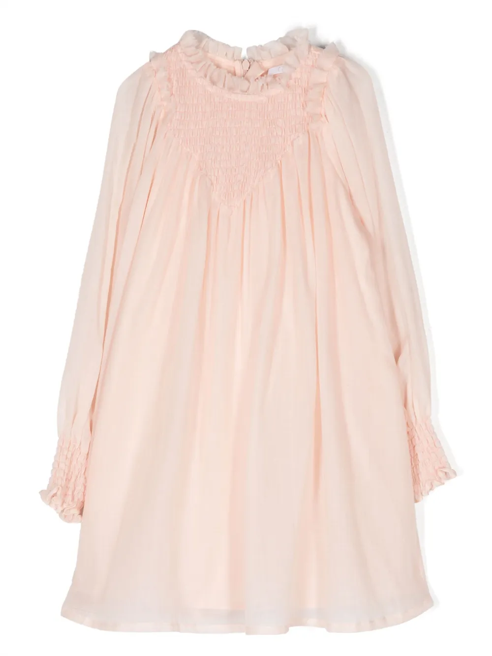 

Расклешенное платье с оборками Chloé Kids, розовый
