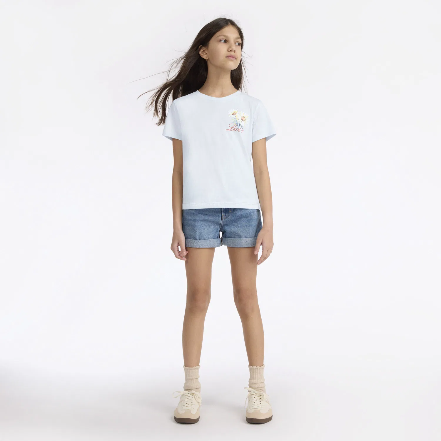 Футболка с коротким рукавом и цветочным принтом для девочек 7-16 лет Levi's, Multi-Color — фото 3