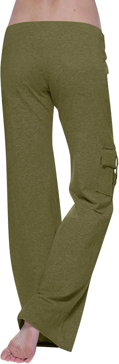 Широкие спортивные брюки йога с карманами, цвет Army Green#02 — фото 3