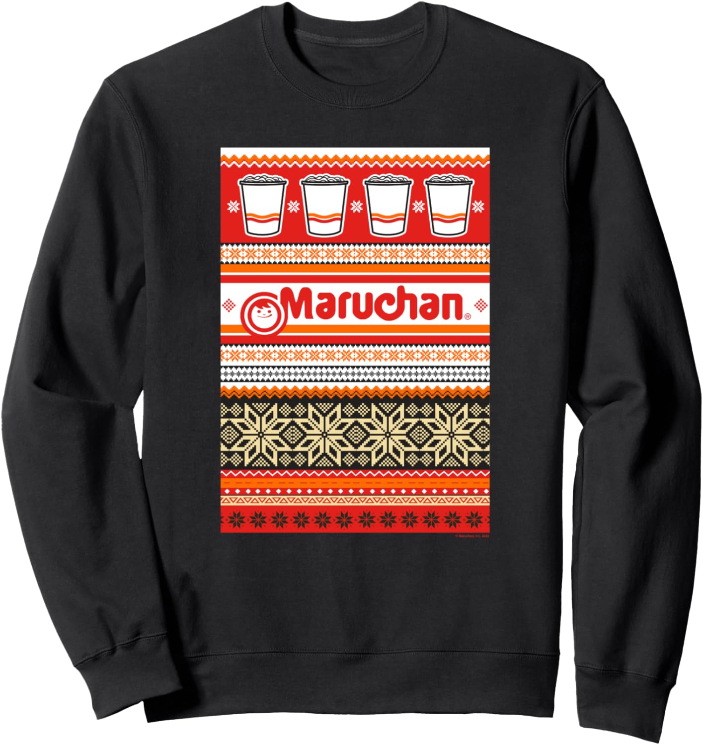 

Толстовка Maruchan Christmas Instant Lunch в стиле «уродливого свитера», черная Maru-Chan, Черный, Толстовка Maruchan Christmas Instant Lunch в стиле «уродливого свитера», черная Maru-Chan