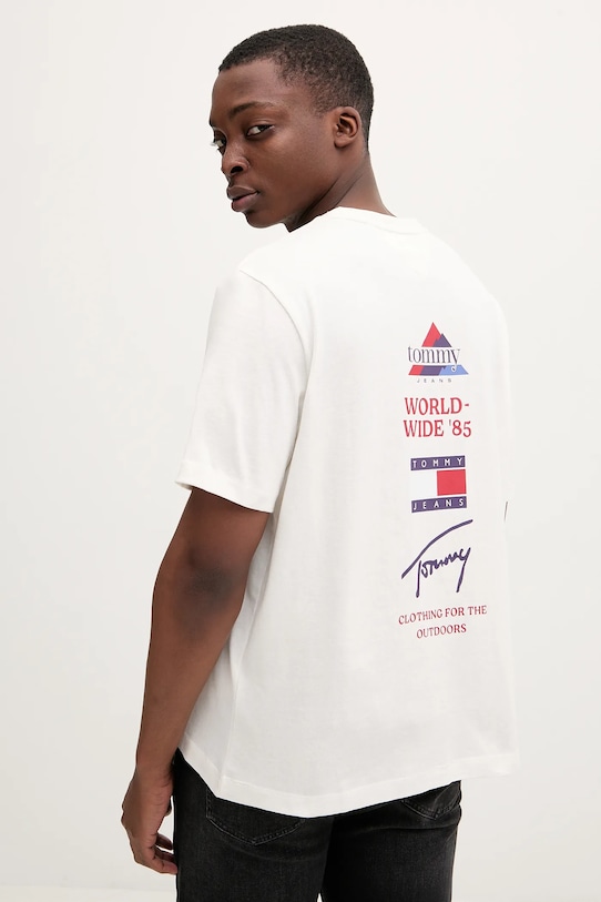 

Хлопковая футболка Tommy Jeans, бежевый