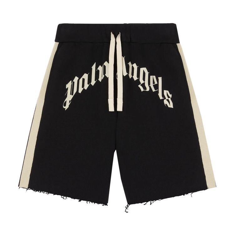 

Шорты Palm Angels Curved Logo Track Sweatshorts 'Black/Ivory', черный