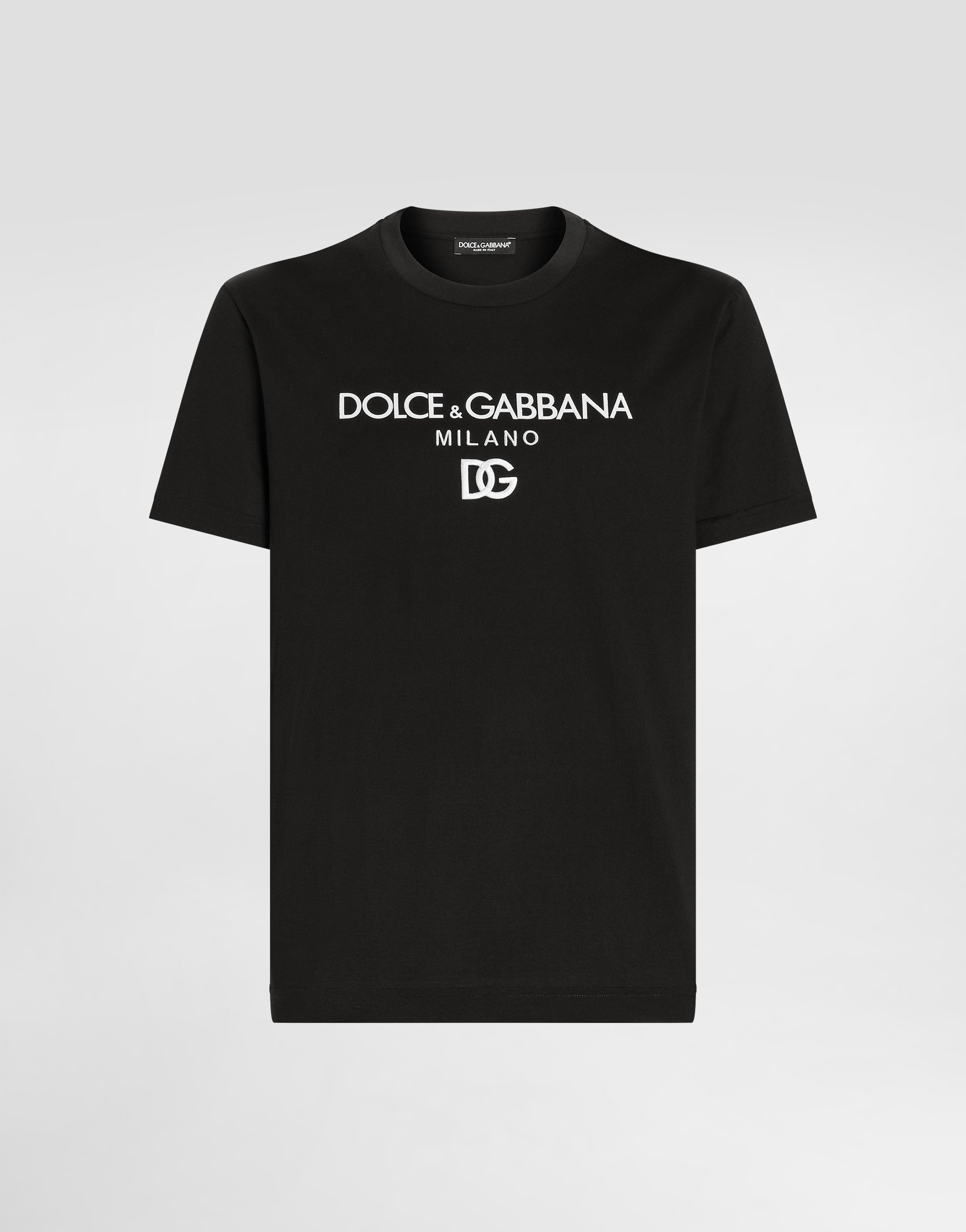 

Хлопковая футболка с вышивкой dg Dolce & Gabbana, черный