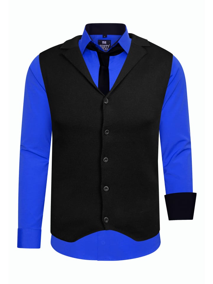 

Рубашка с жилетом и галстуком, комплект из 3 предметов в цвете Saxo Rusty Neal