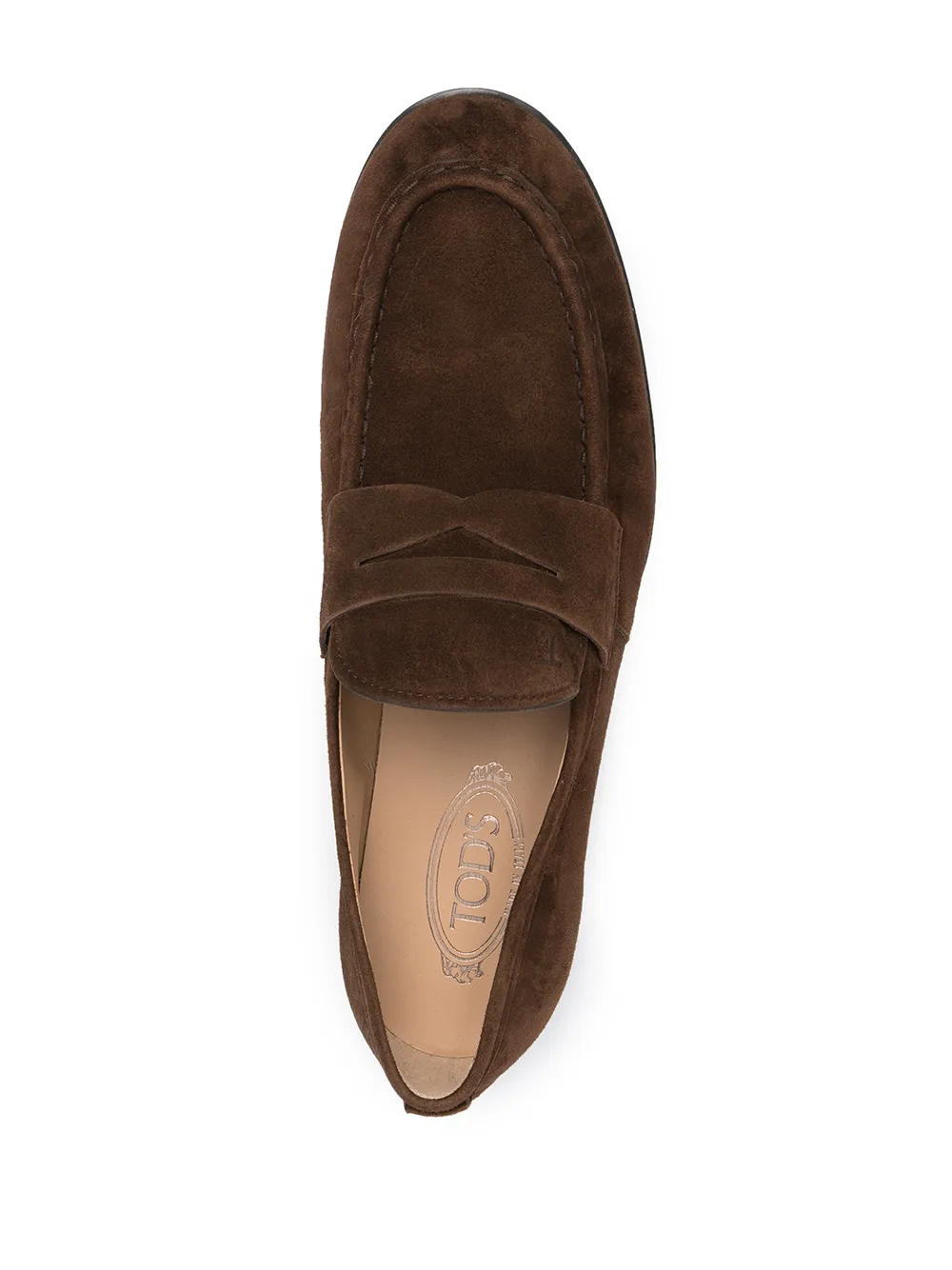 Лоферы на низком каблуке TOD'S, коричневый — фото 4