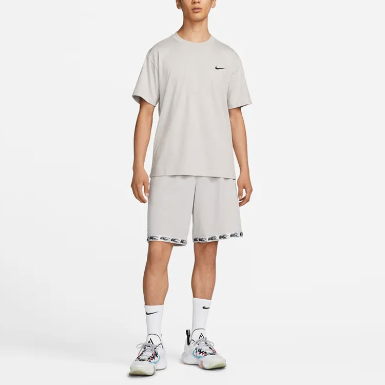 Футболка мужская серая Nike с втачным рукавом, лайм — фото 3