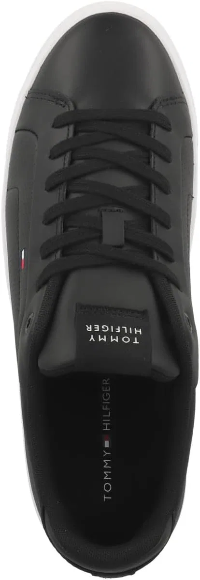 Мужские низкие кроссовки Tommy Hilfiger Icon Court Pinperf из натуральной кожи, Black — фото 3