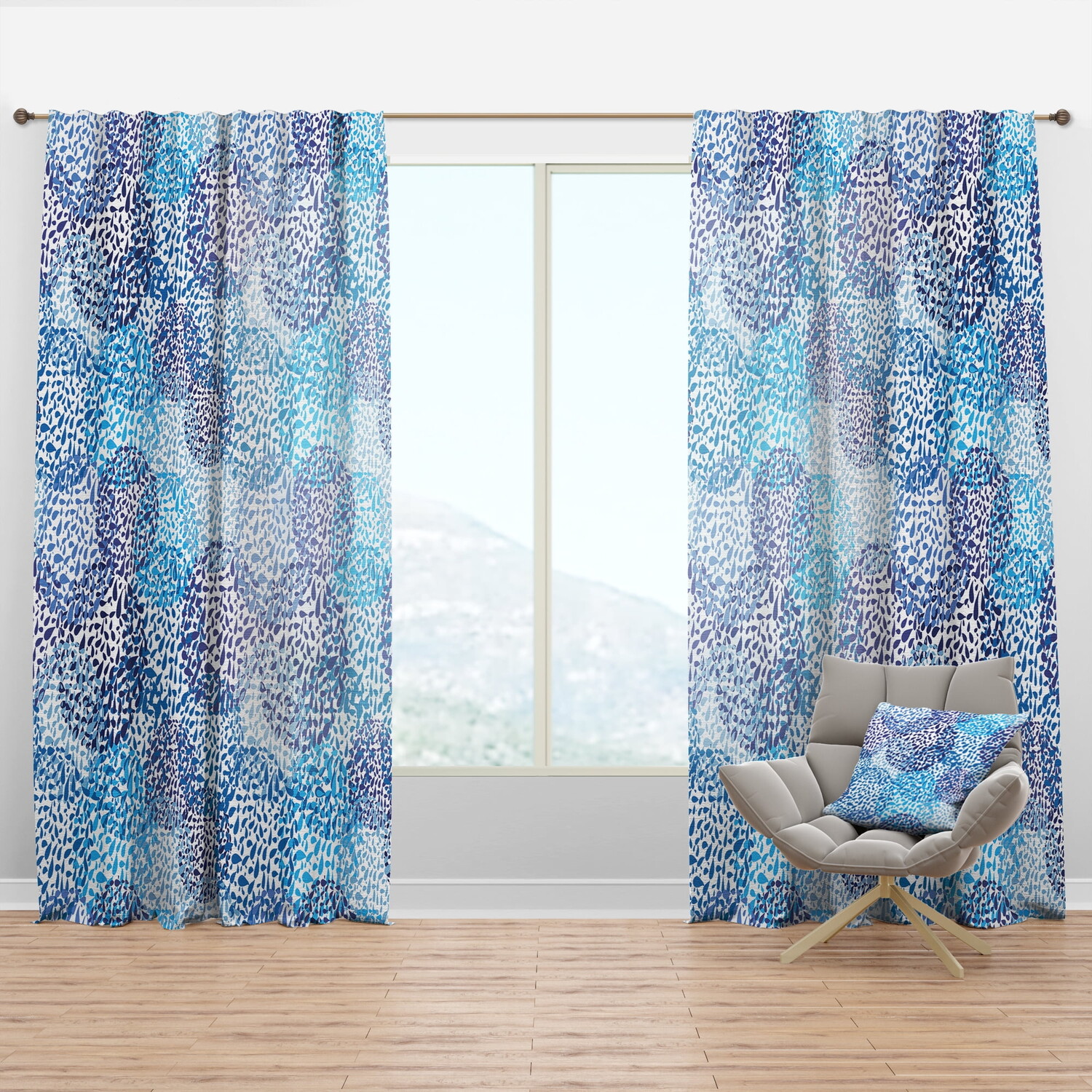 

Шторы Designart Blue Sea Motif Pattern, синий