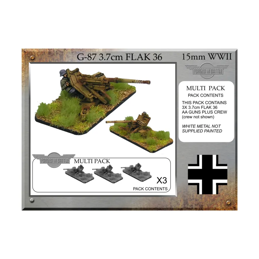 

3,7-см Зенитная артиллерийская установка 36 (3), WWII Miniatures - German Vehicles (15mm)