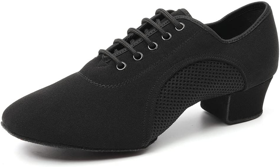 

Туфли для латинских танцев JUODVMP для женщин и мужчин, для практики, с завязками, закрытый носок, стандартные бальные, для обучения и выступлений, модель LHD-NJB, черный