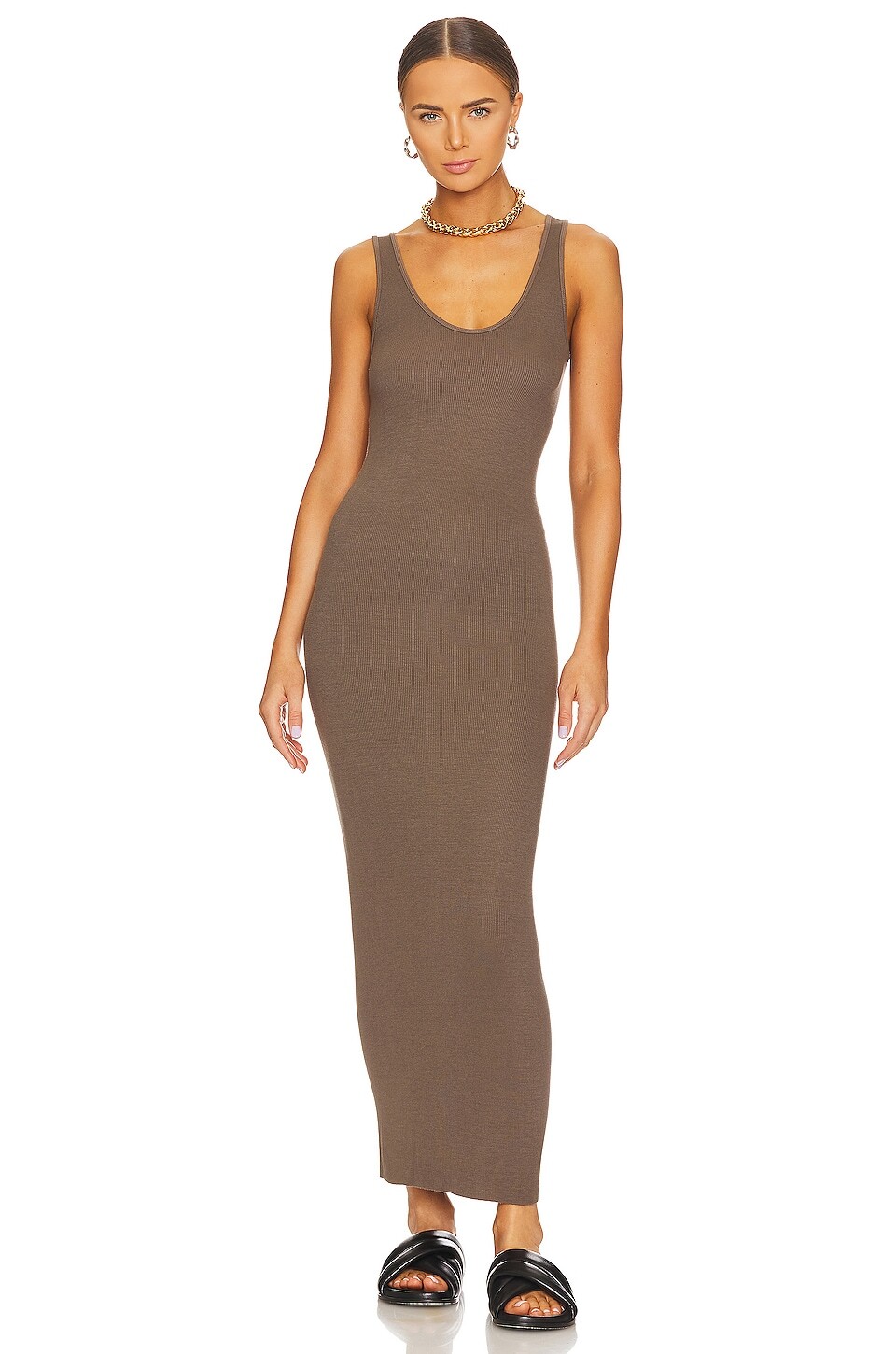

Платье макси Enza Costa Maxi Tank Dress, цвет Mushroom