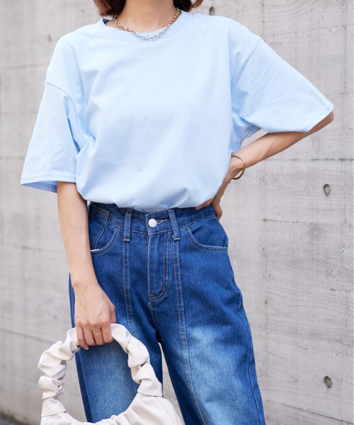 

Футболка из высококачественного хлопка, свободного кроя, с коротким рукавом GILDAN, светло-голубой