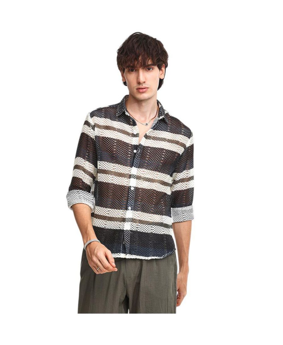 

Мужская трикотажная рубашка темно-синего цвета с контрастными вставками Campus Sutra, Blue