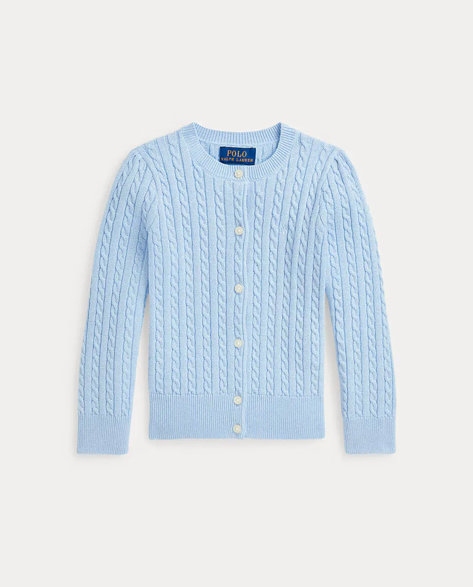 

Детская хлопковая кофта в рубчик Polo Ralph Lauren, синий