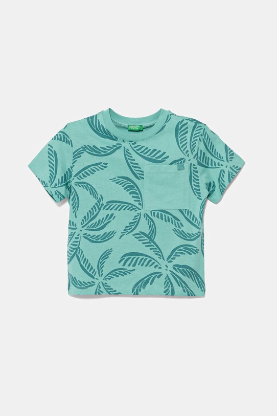 

Детская хлопковая футболка United Colors Of Benetton, бирюзовый