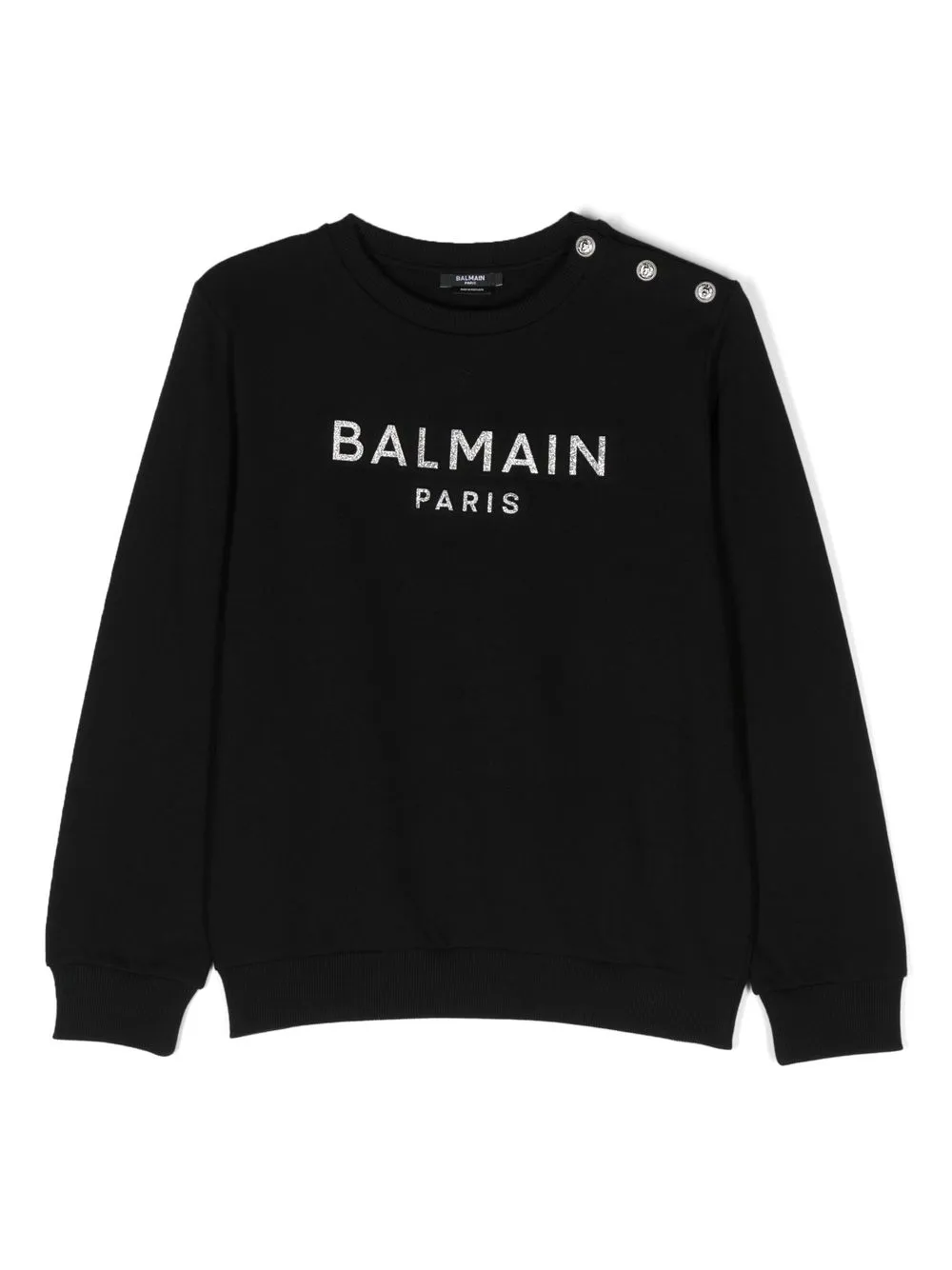 

Толстовка с круглым вырезом и логотипом Balmain Kids, черный