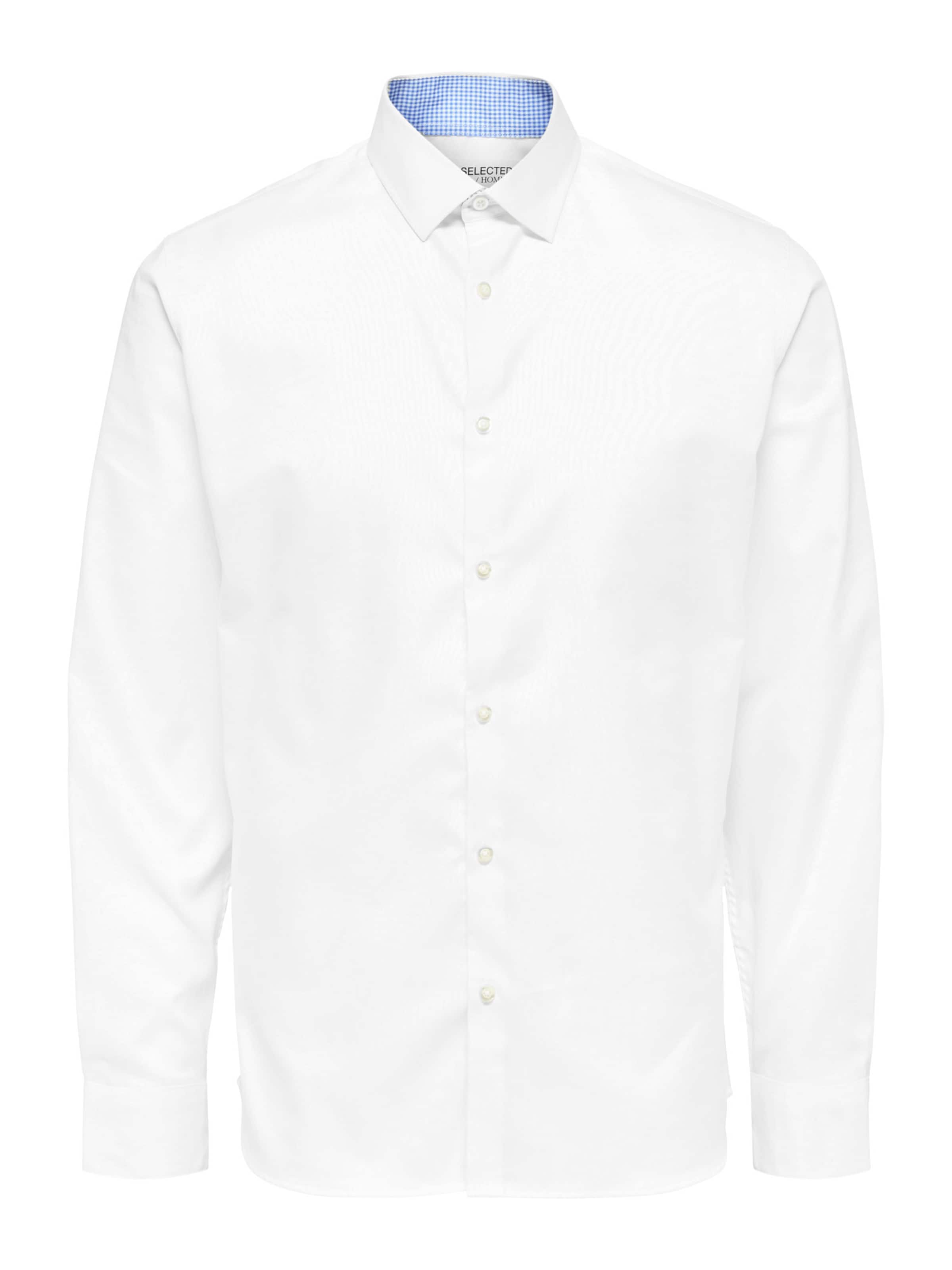 

SELECTED Рубашка 'SLHZARK' в белом цвете, приталенная, на пуговицах