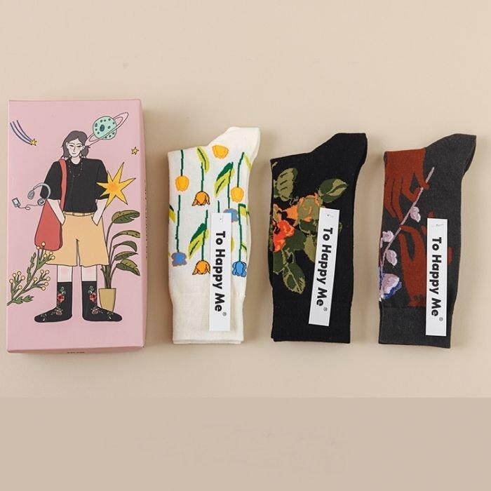 

Набор из 3 пар художественных принтов To Happy Me в подарочной упаковке PEACH ACCESSORIES, мультиколор