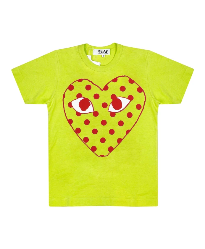 

Зеленая футболка с сердечком и в горошек Comme Des Garã§Ons Play, зеленый
