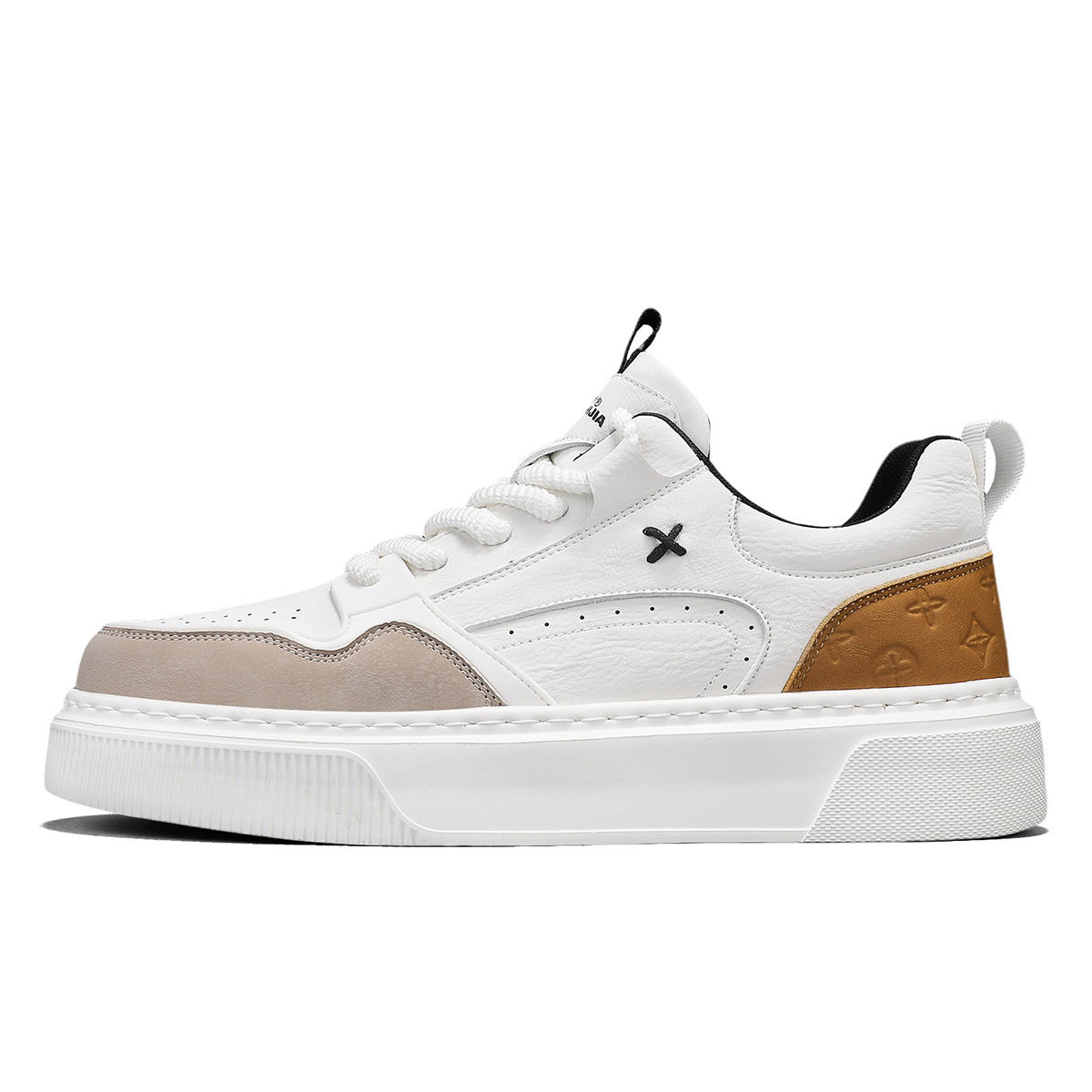 

G.N.SHIJIA Скользоустойчивые мужские скейтерские кеды низкие белые абрикосовые, цвет White Apricot