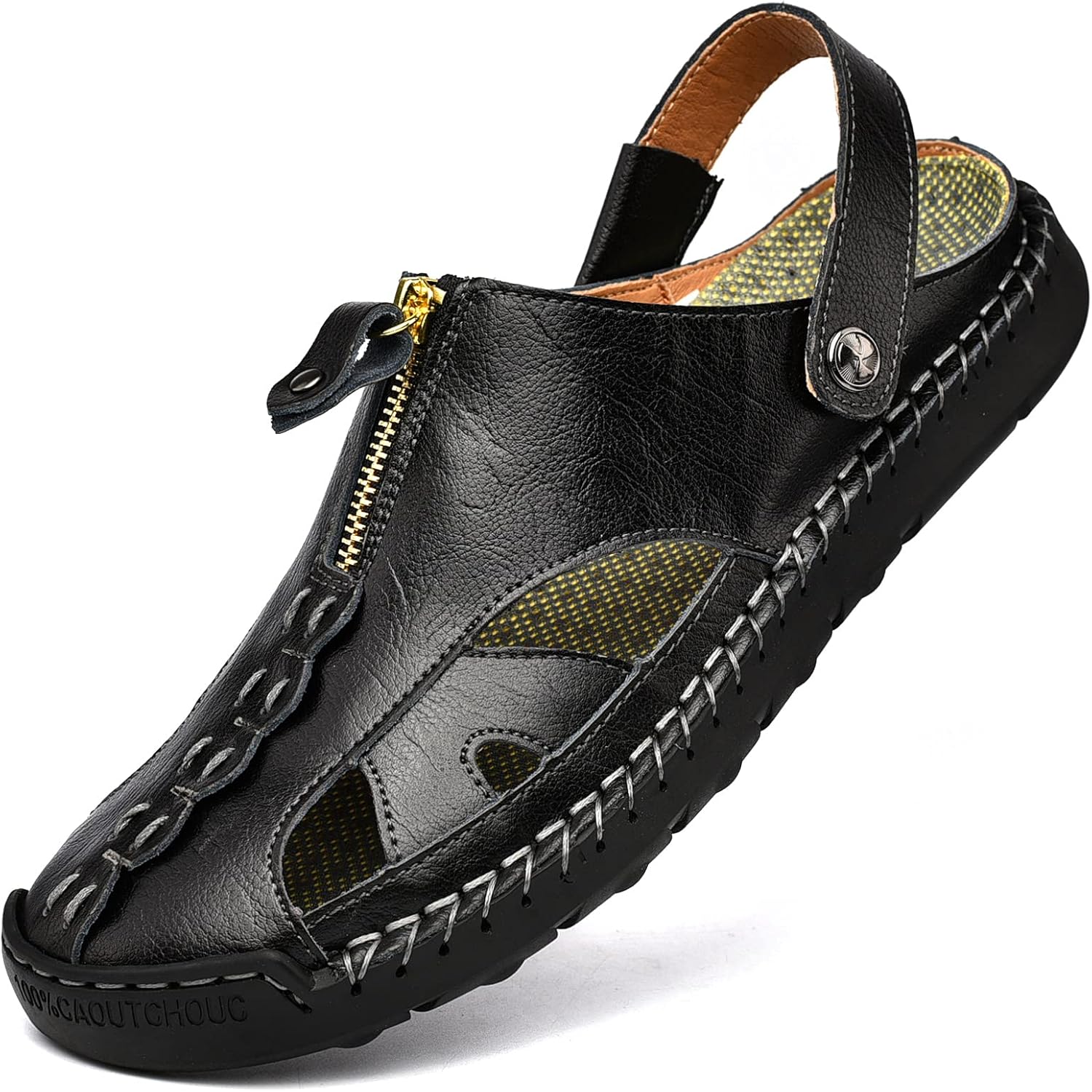 

Мужские сандалии Shaire, кожаные, с закрытым носком, черный