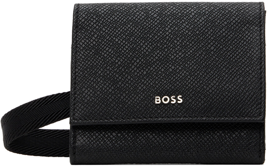 

Черный кошелек с круглым вырезом Boss