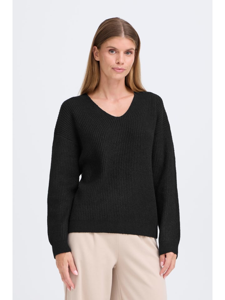 

Oxmo Свитер OXCallie с V-образным вырезом, черный