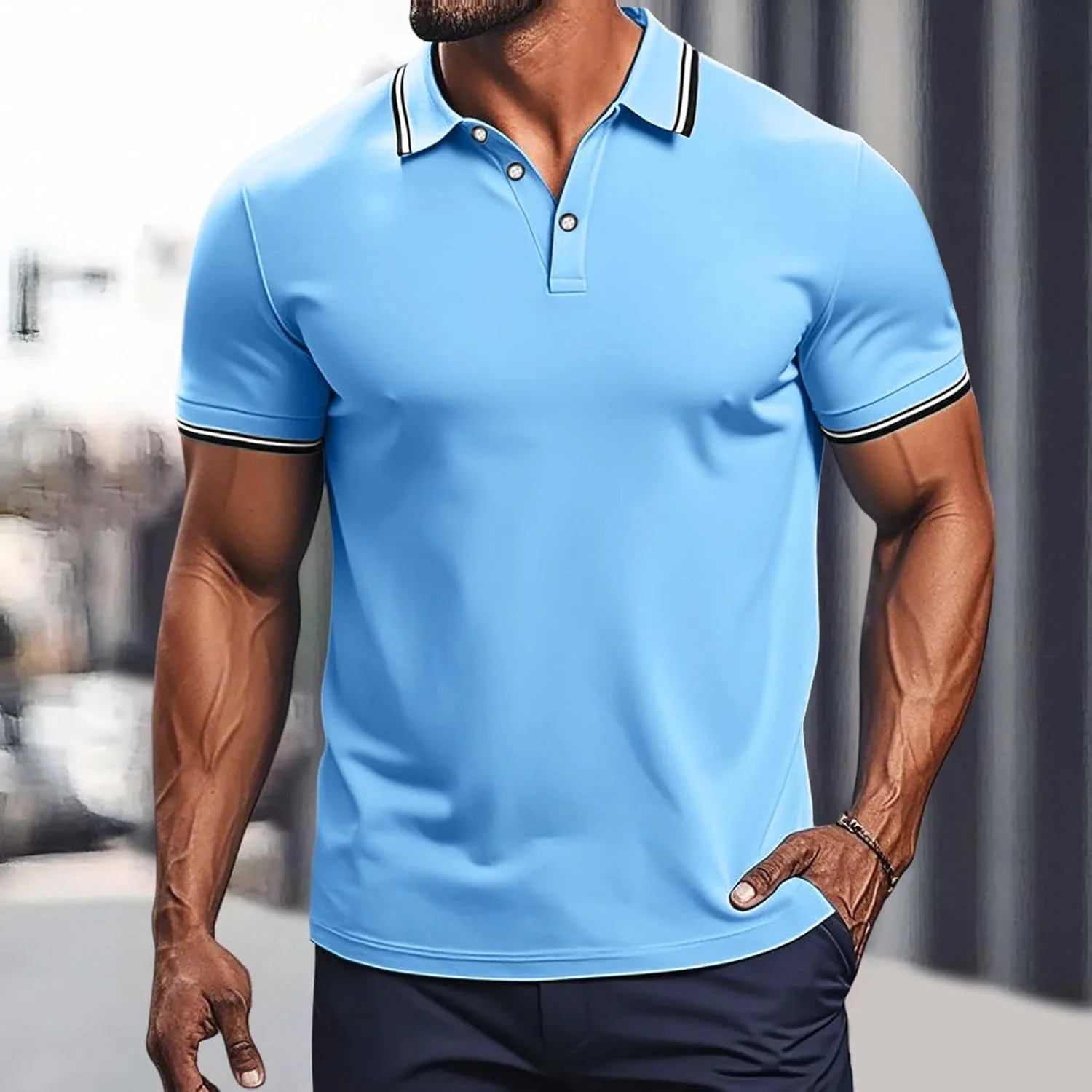 Мужская летняя рубашка с коротким рукавом Casual Loose Fit — фото 3