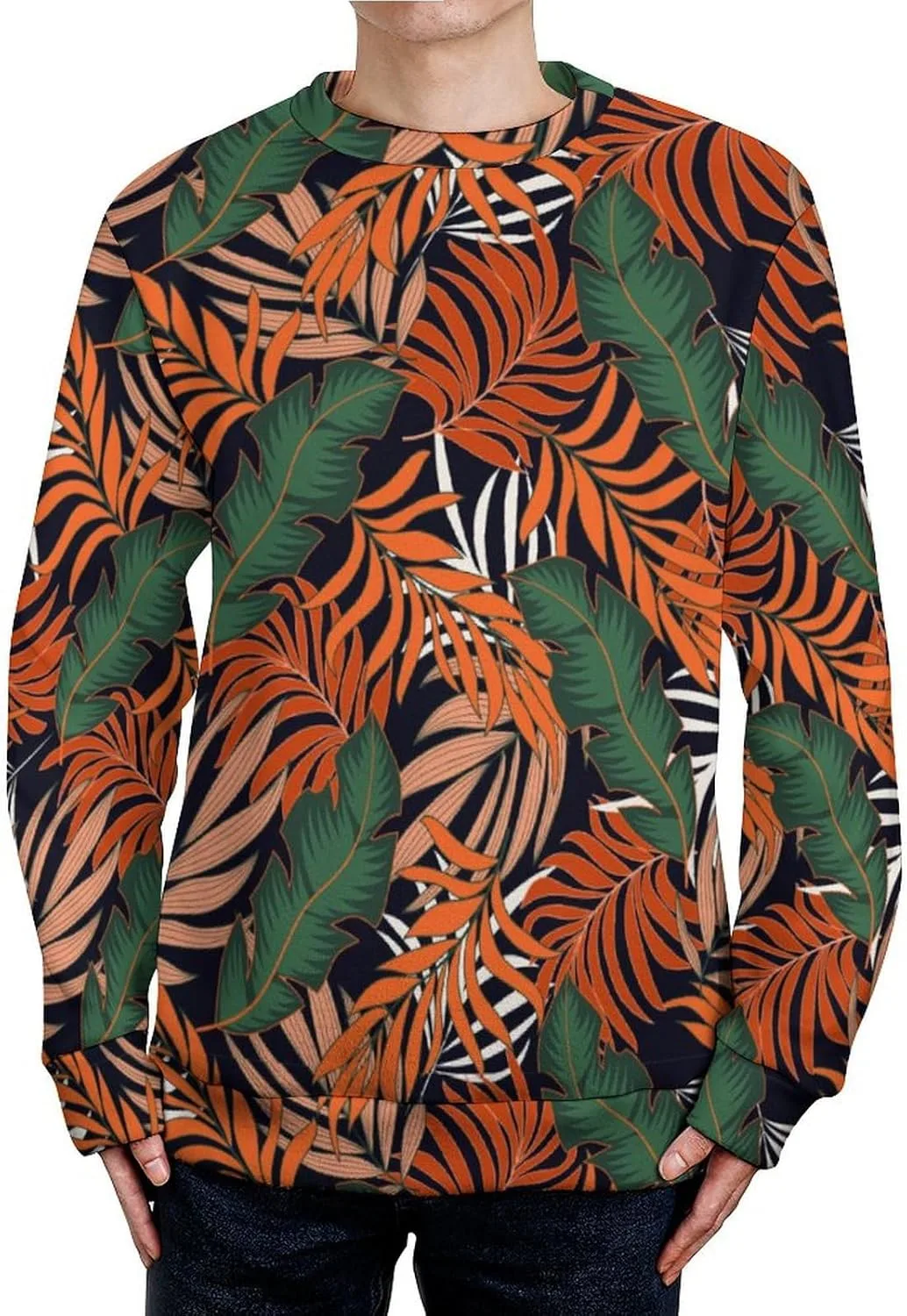 

Мужской свитер с круглым вырезом Tropical Plants, зимний, мягкий, дышащий TXCUTE