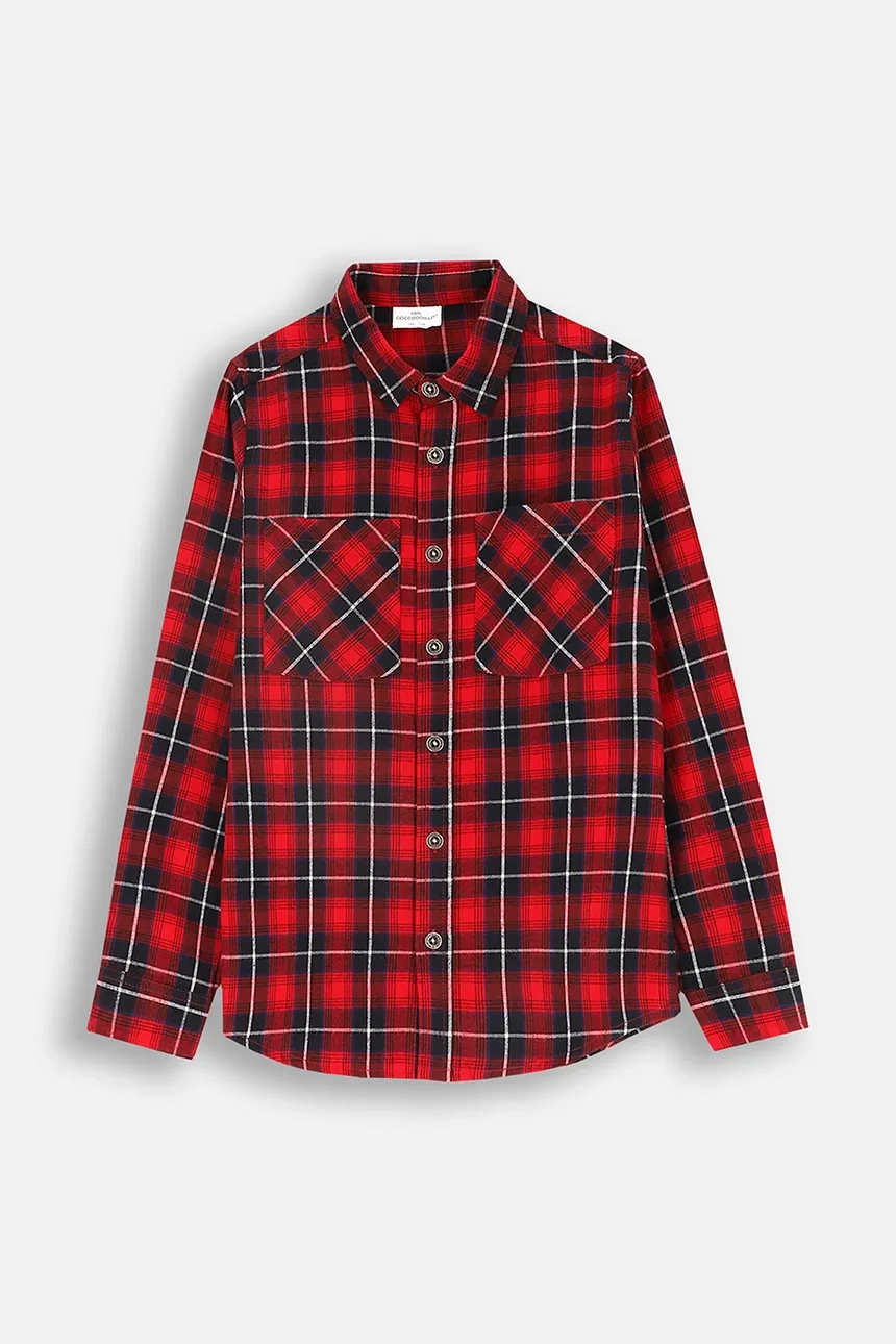 

Хлопковая рубашка для детей Coccodrillo, красный