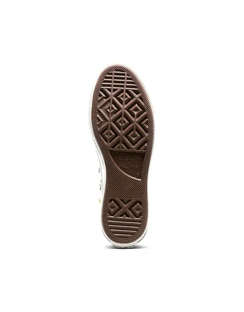 Кеды Converse Chuck Taylor All Star Lift на платформе с вышитыми цветами в цвете цапля/винтажный белый/черный — фото 4