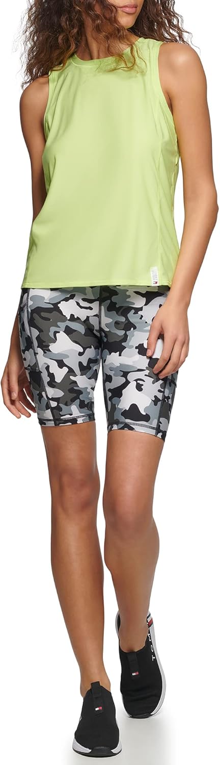 

Женская базовая майка с круглым вырезом Tommy Hilfiger для выступлений, Sharp Green