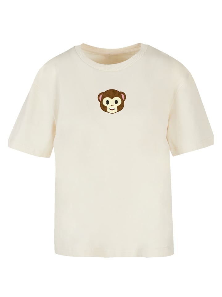 

Футболка F4NT4STIC Ladies Everyday Tee emoji couture smiling monkey furry face, цвет whitesand
