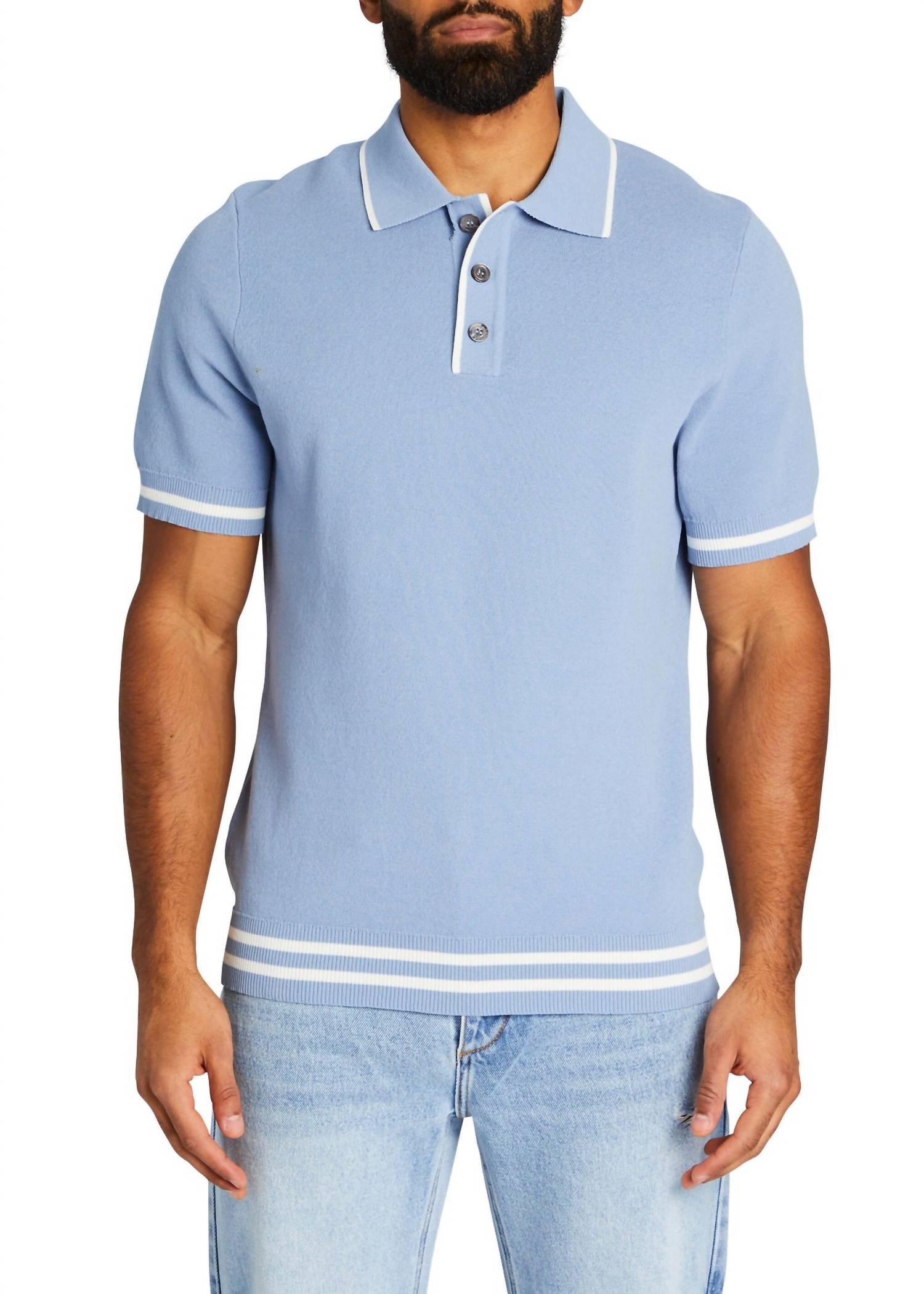 

Рубашка поло Axel Slim Fit в нежно-голубом цвете с белым SER.O.YA