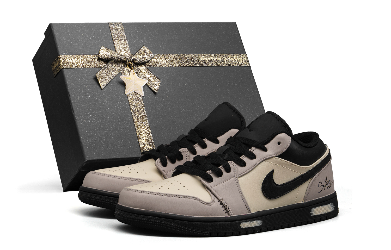 

Jordan Кроссовки Air 1 Cushioning Slip Resistant Low top Vintage Unisex Light Khaki Pink Box