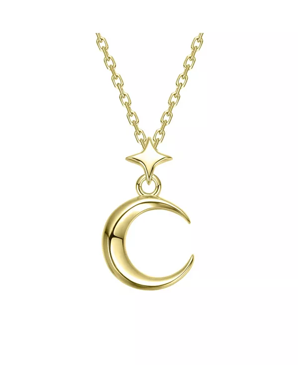 

Изящное ожерелье в виде полумесяца и звезды Rachel Glauber, gold