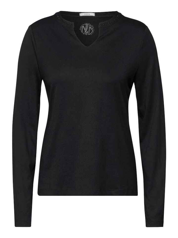 

Лонгслив Cecil Langarmshirt, черный