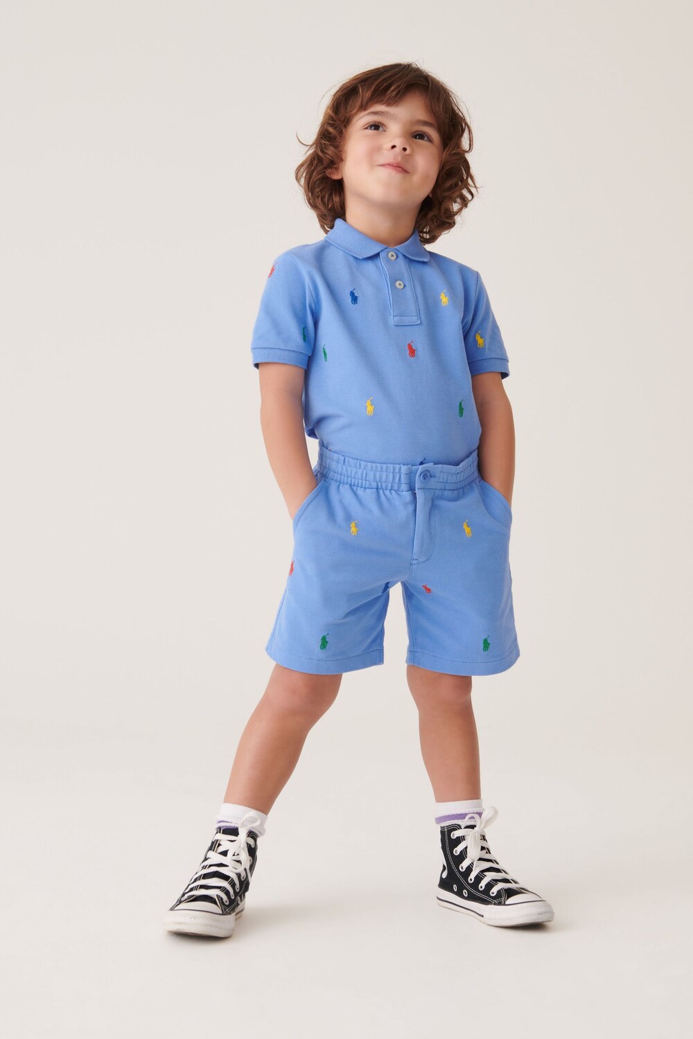 

Синие шорты для мальчиков с логотипом Polo Ralph Lauren, синий