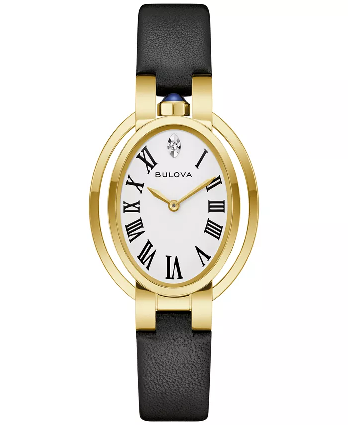 

Женские часы Apollo x Ella Fitzgerald Classic Rubaiyat с черным ремешком, специальная серия, 28,8 мм Bulova